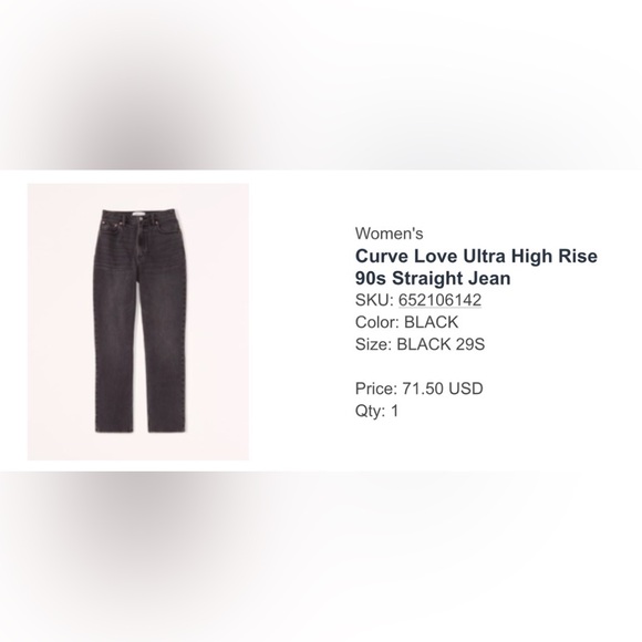 Abercrombie & Fitch Denim - Abercrombie & Fitch Curve Love 90s Straight Ultra High Rise jeans black denim